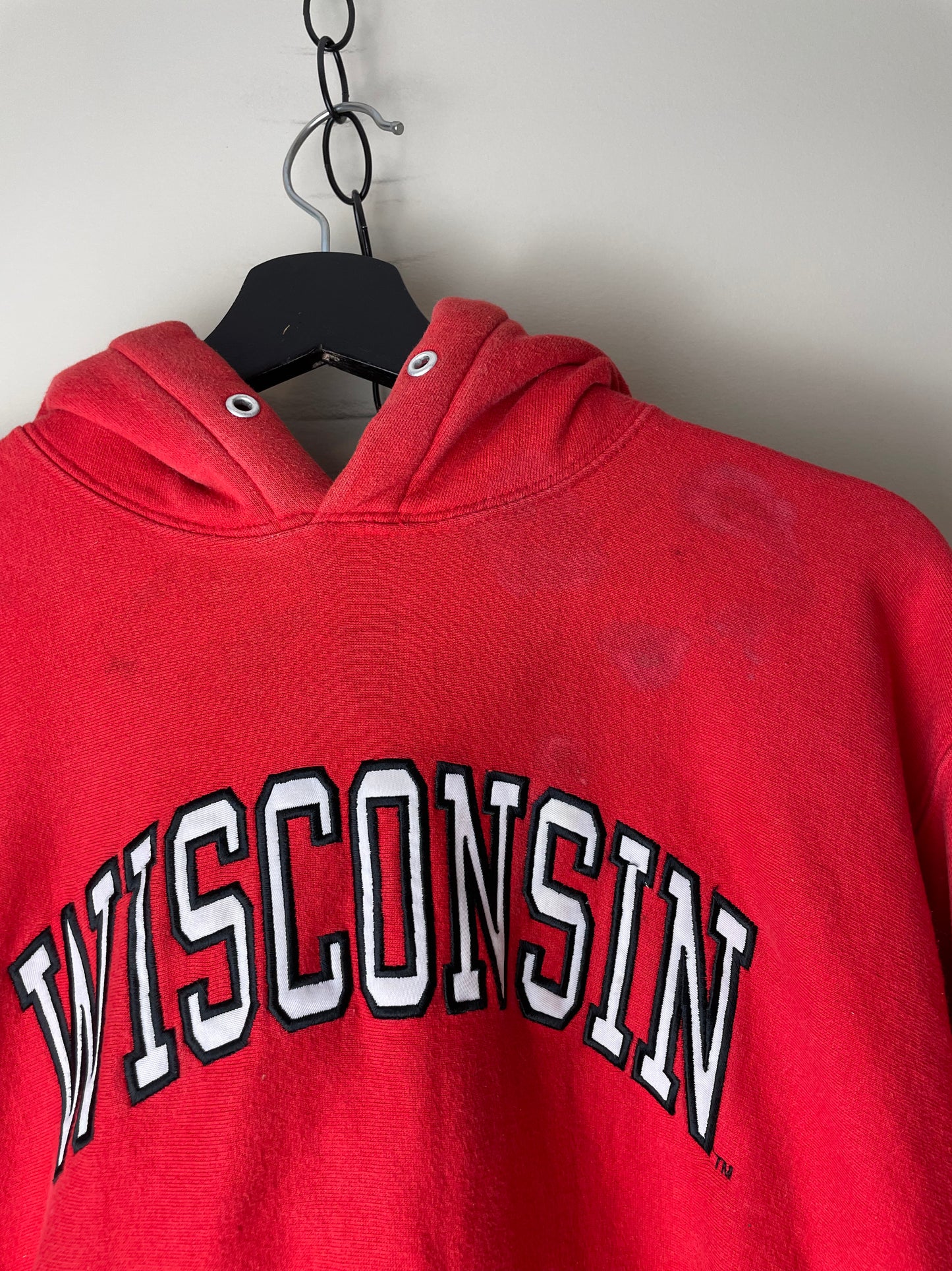 Vintage NCAA Wisconsin Badgers Spellout Hoodie - XS