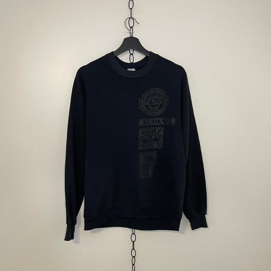 Vintage Hawaii Surf Black Tonal Crewneck - L