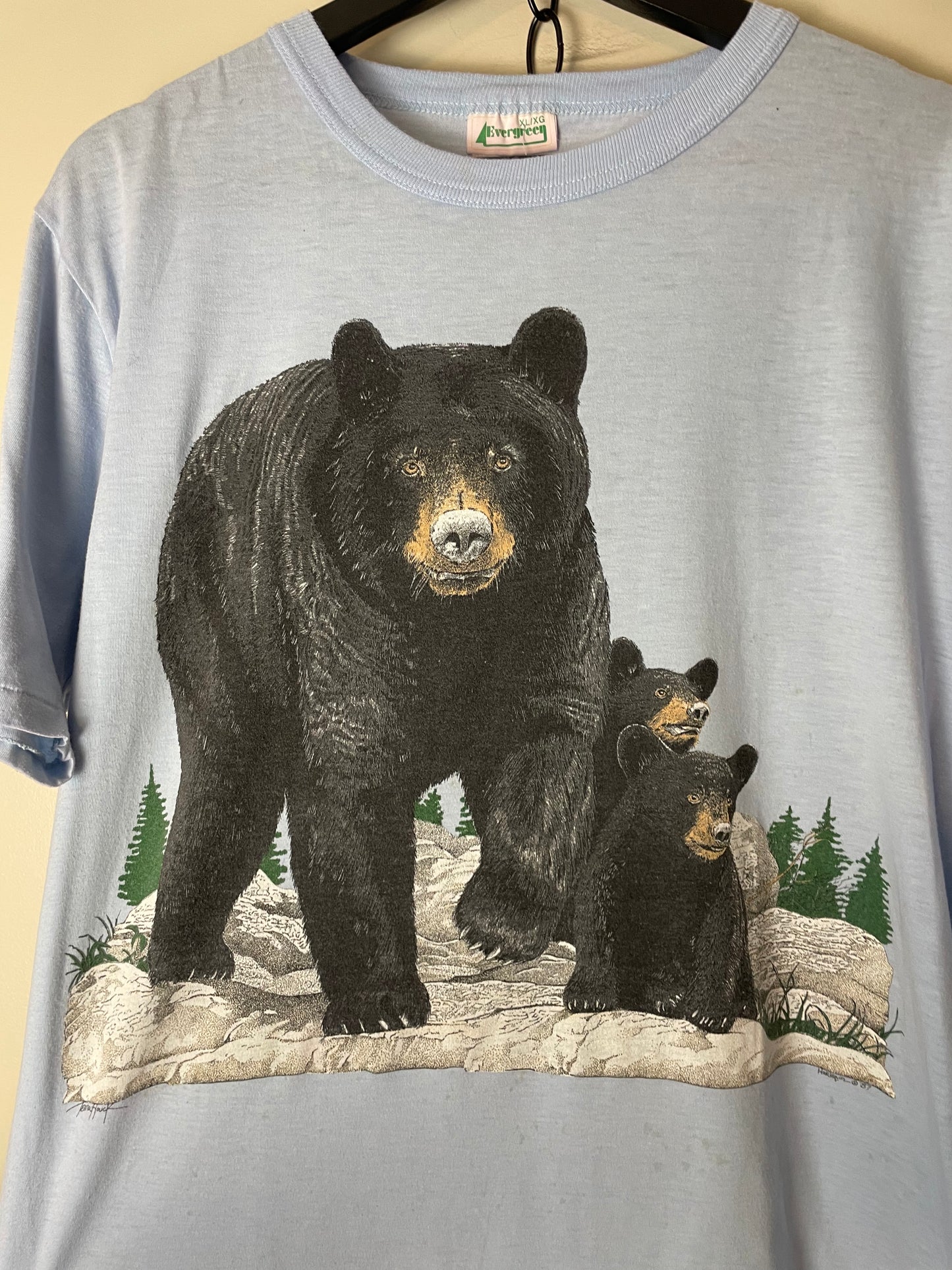 Vintage 1987 Black Bears Animal T-shirt - XL