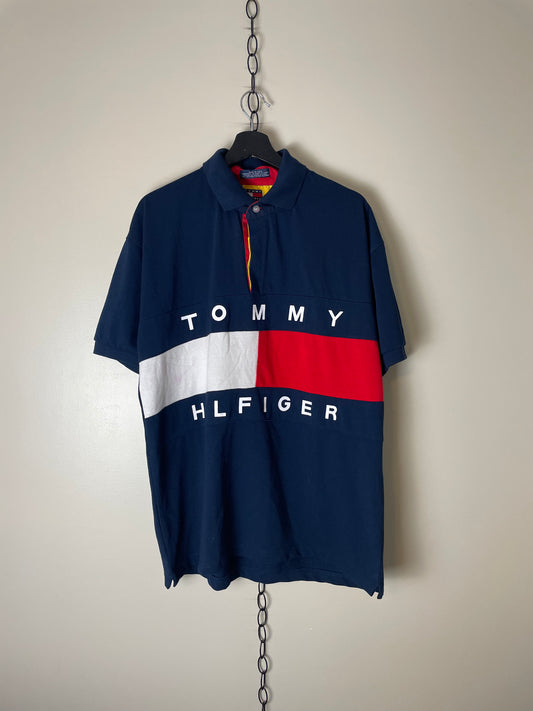 Vintage Tommy Hilfiger Flag Polo Shirt - XL