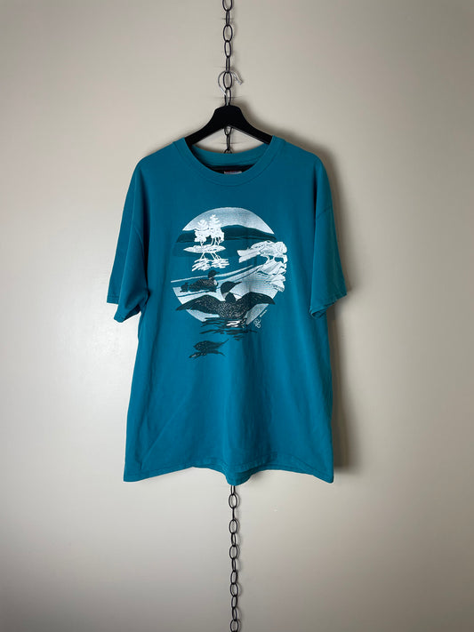 Vintage Loon Nature Animal T-shirt - XL