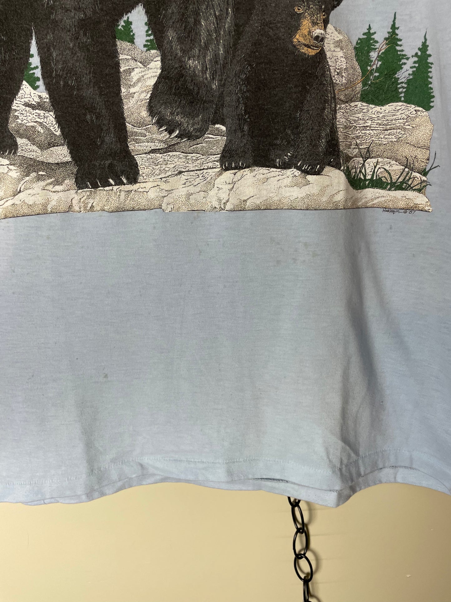 Vintage 1987 Black Bears Animal T-shirt - XL